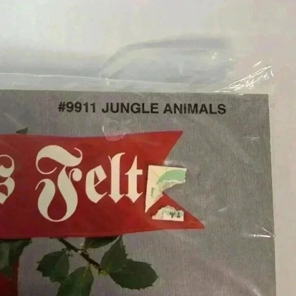 Vintage Designs For The Needle 15" Felt Stocking Kit #9911 Jungle Animals - Picture 7 of 7